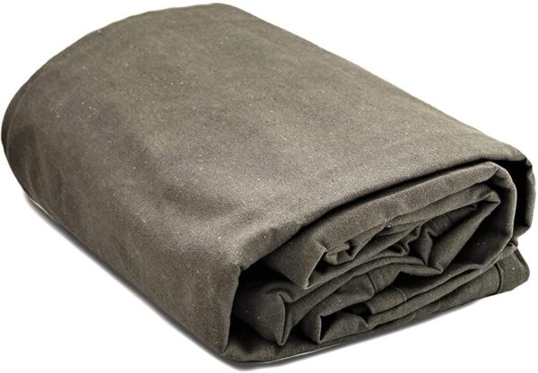 Heavy Duty Waterproof Olive Waxed Canvas Tarp for Industrial Use - Image 2