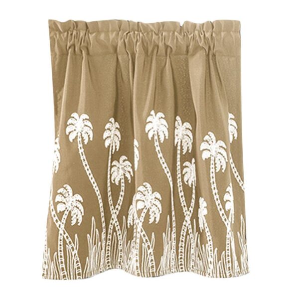 Elegant Beige Sheer Lace Curtain Valance for Stylish Home Decor - Image 7