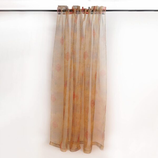 ZEBA World Transparent Sheer Curtain: Stylish Door and Room Decor in Yellow Orange - Image 2