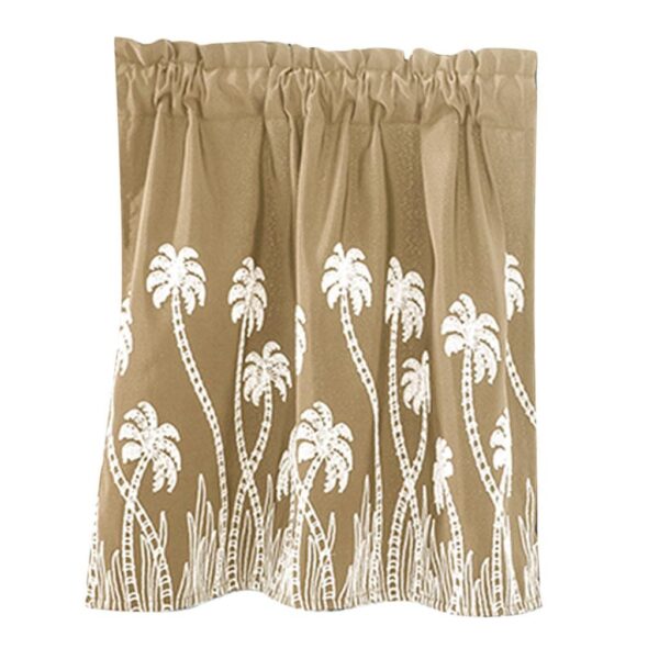 Elegant Beige Sheer Lace Curtain Valance for Stylish Home Decor - Image 8