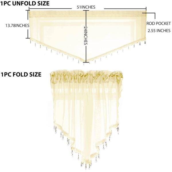 Beaded Sheer Valance Curtains for Farmhouse Living Room and Bedroom Decor - Image 2