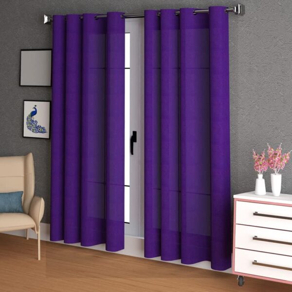 Lunar Days Purple Eyelet Curtains for Stylish Windows and Doors - 2 Pack - Image 2