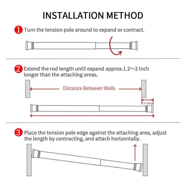 Adjustable 2 Pack Curtain Rods 28-43 Inches for Windows and Bathrooms - Image 7