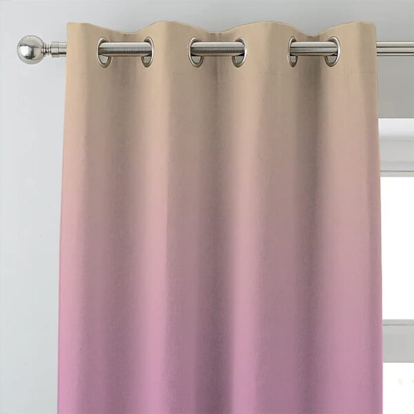 Elegant Floral Ombre Room Darkening Curtains Set of 4 in Pink & Beige - Image 7