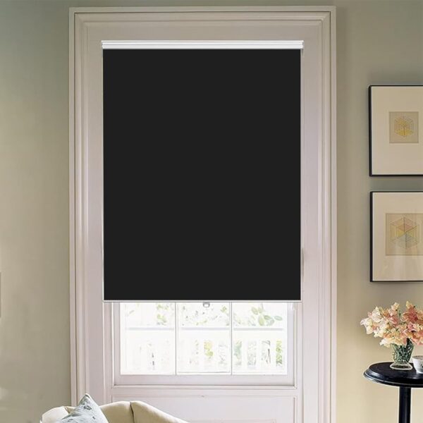 100% Blackout Roller Shades for Windows - Cordless Black Window Shades - Image 2