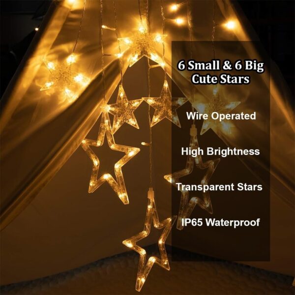 Brighten Your Space with 12 Stars LED Curtain String Lights for Every Occasion - Image 3