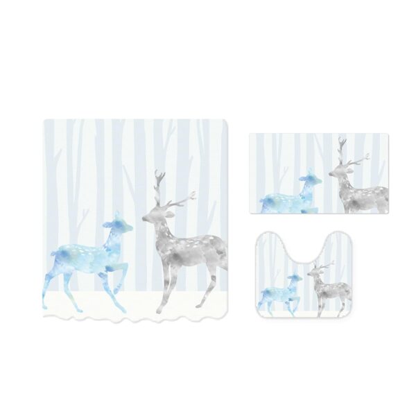 Better Home Shower Curtain & Mat Set: Stylish, Non-Slip, Mold Resistant Decor - Image 2