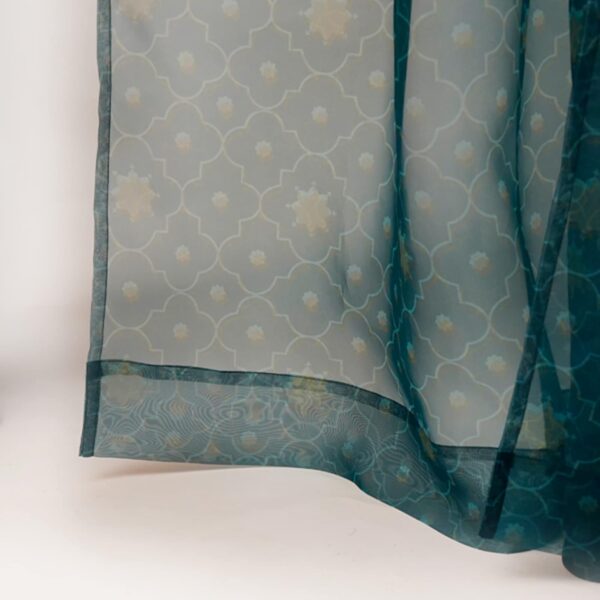 Stylish Teal Organza Curtains for Doors and Windows - Lightweight and Sheer - Image 4