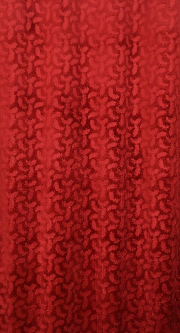 Elegant 3D Printed Velvet Curtains for Living Room | Set of 2 Red - Image 4