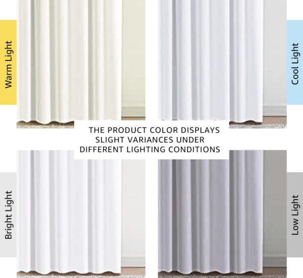 White Blackout Curtains for Bedroom - Waterproof 84 Inch Window Treatments - Image 3