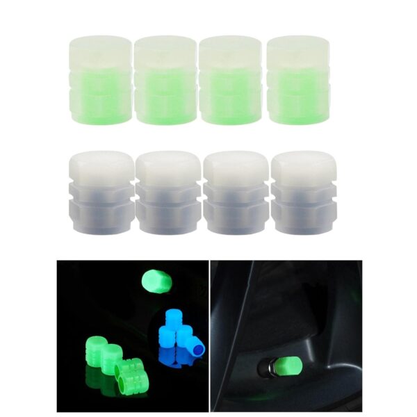 Luminous Glow-In-The-Dark Tire Valve Stem Caps for Trucks and SUVs - Image 3