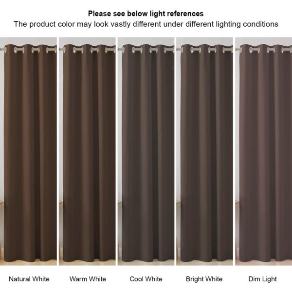 Blackout Door Curtains Set of 2 - 7 Feet, Dark Brown Grommet Design - Image 5