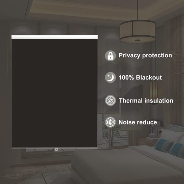 100% Blackout Roller Shades for Windows - Cordless Black Window Shades - Image 7