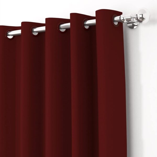 Elegant Maroon Blackout Door Curtains Set of 2 - Thermal Insulated Design - Image 3