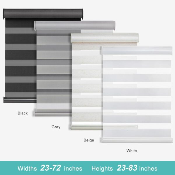 Stylish Cordless Zebra Roller Shades for Day and Night Light Filtering - Image 7