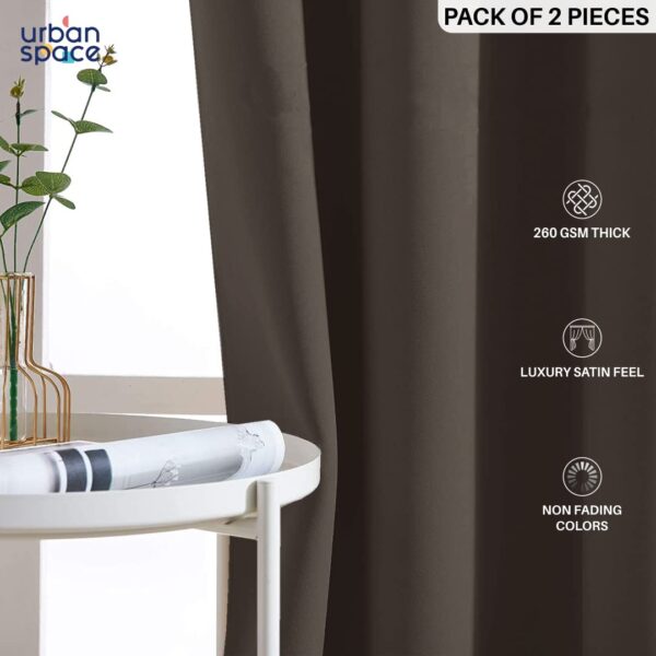 Urban Space Faux Silk Blackout Curtains: Stylish Room Darkening Solution - Image 2