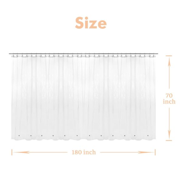 Extra Long PEVA Shower Curtain Liner for Clawfoot Bathtubs: Waterproof & Odorless - Image 5