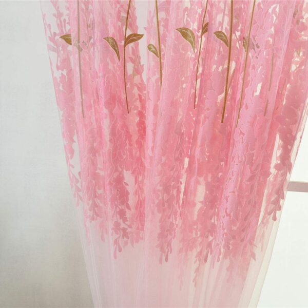 Floral Sheer Window Curtain Set for Bedroom and Living Room Decor - Image 3