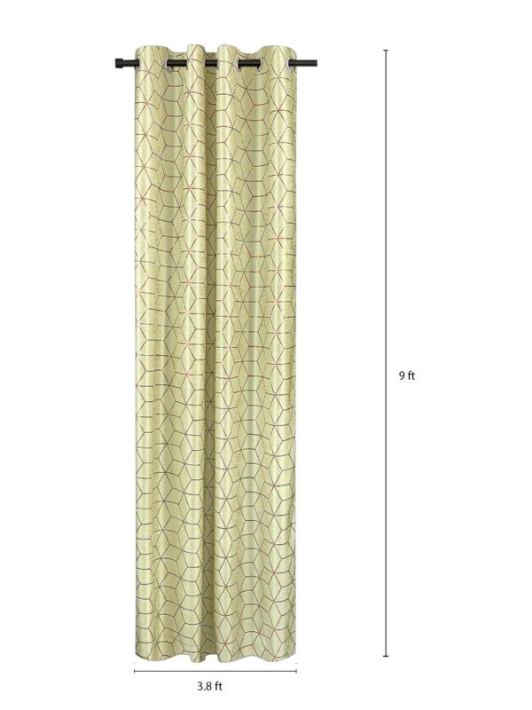 Elegant Solimo Green Polyester Knitting Foil Long Door Curtains - Pack of 2 - Image 3