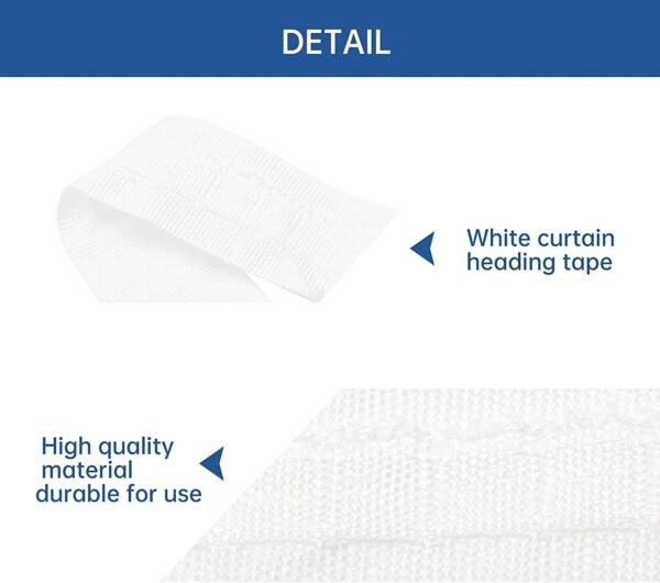 Premium White Curtain Tape for Durable Home Decor - 10 Meters Long - Image 5