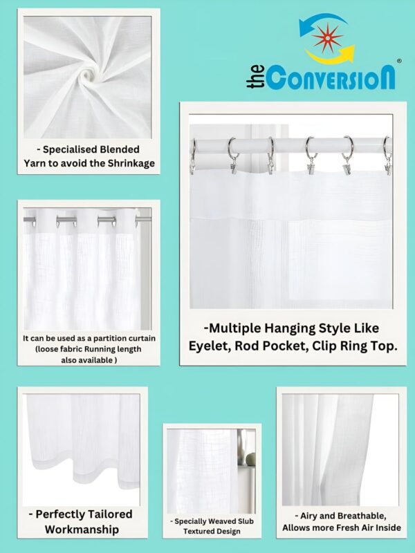 Premium White Linen Sheer Curtains for Light and Airy Home Decor - Image 6