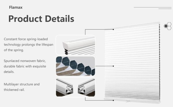 Flamax Blackout Cordless Cellular Shades: Stylish Room Darkening Window Solutions - Image 5