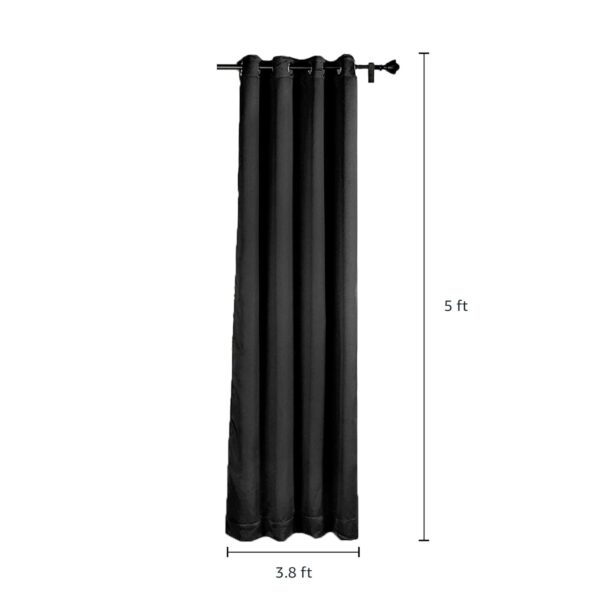 Solimo Blackout Curtains Set of 2 - 5 Feet Room Darkening Black Curtains - Image 3