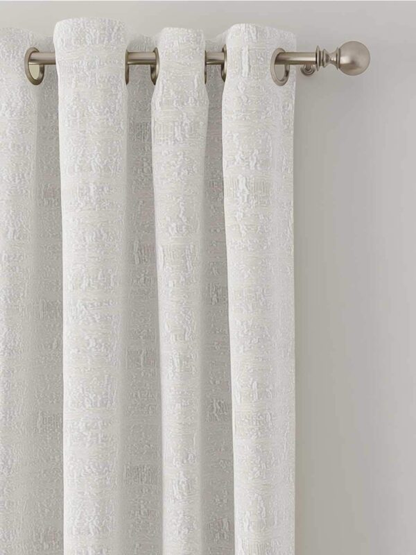 Elegant Textured Jacquard Grommet Curtains - 52x84 Inch Set of 2 - Image 2