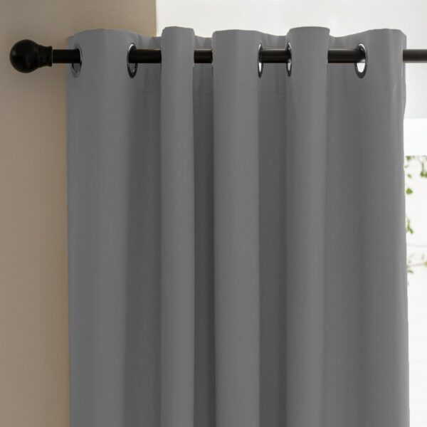 Heavy Polyester Blackout Curtains - 4-Layered Thermal Insulated Door Drapes Set - Image 3