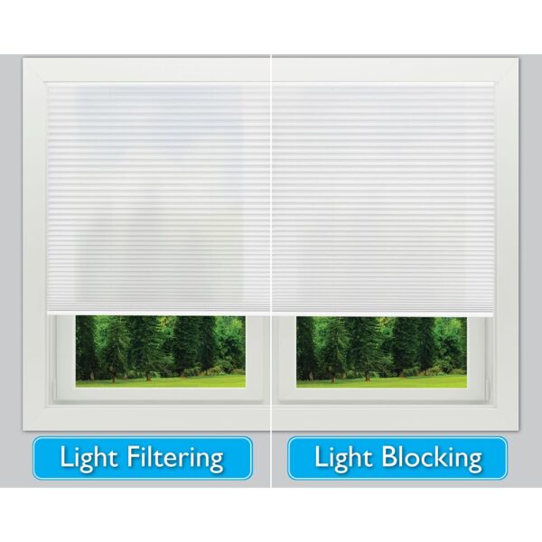 Easy Lift Cordless Pleated Shades: Light Filtering Fabric in White, 48"x64" - Image 9