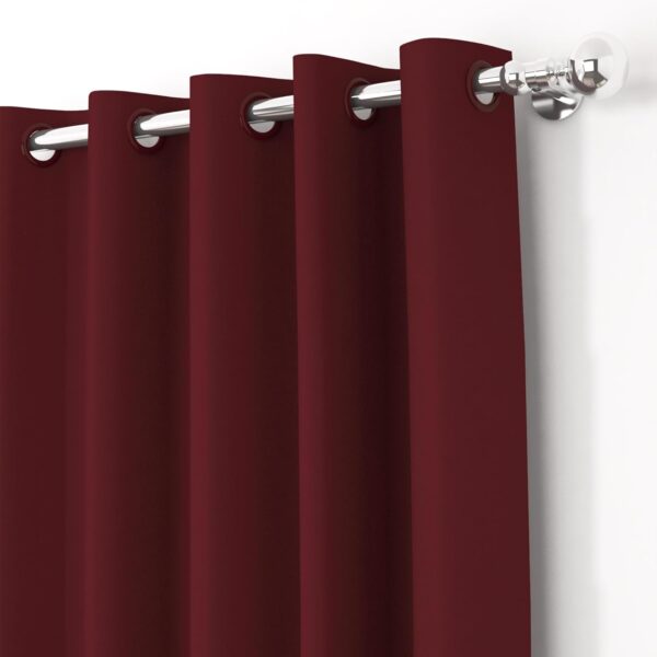 Stylish Maroon Blackout Door Curtains - Thermal Insulated & Room Darkening Set - Image 2