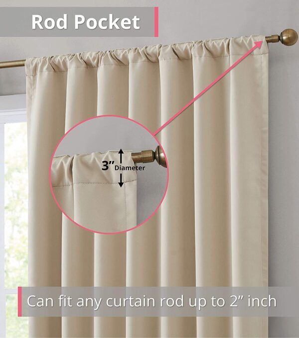 Premium Blackout Curtains - Thermal Insulated, Noise-Reducing, Full Room Darkening - Image 2