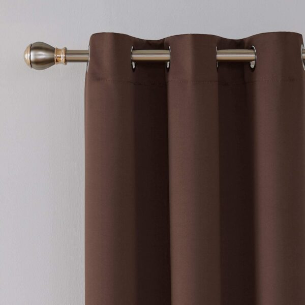 Stylish Brown Blackout Curtains for 6-Foot Windows - Thermal Insulated Design - Image 3