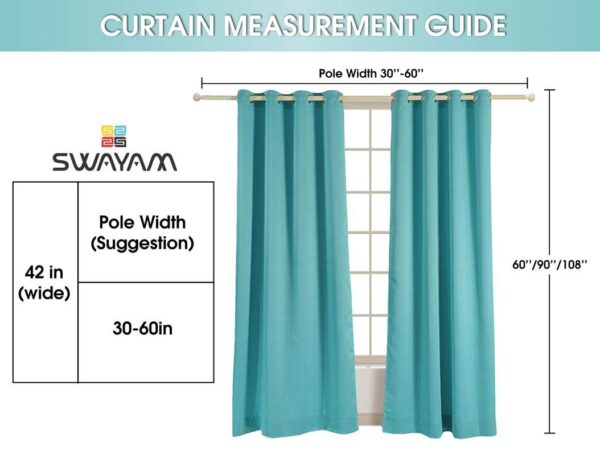 Swayam Grey Blackout Curtain Set for Bedrooms - Thermal Insulation & Noise Reduction - Image 4