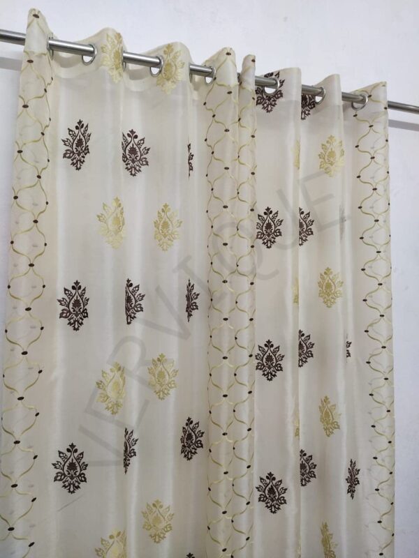 Vervique Premium Paisley Grommet Curtains: Elegant Sheer Window Treatment Set - Image 3