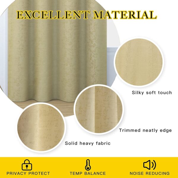 Luxurious Light Beige Blackout Curtains for Living Room and Bedroom - Image 4