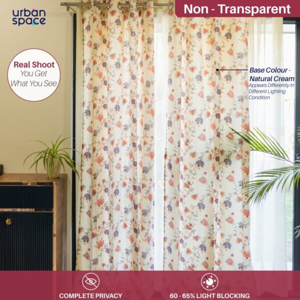 Urban Space 100% Cotton Room Darkening Curtains with Eyelets - Set of 2 - Image 3