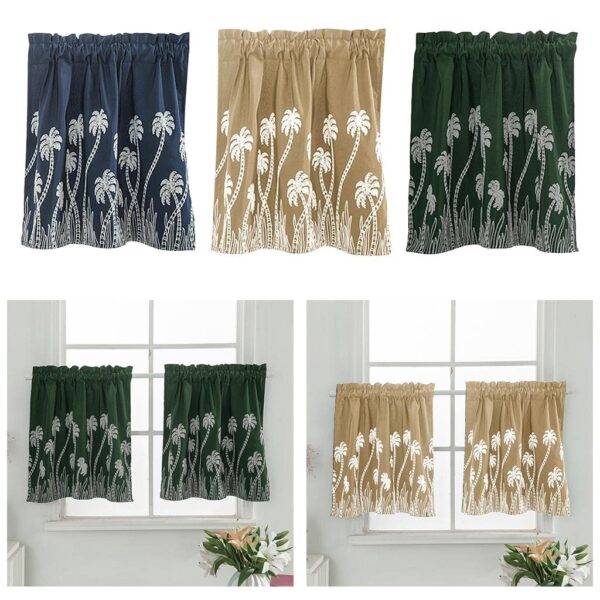 Elegant Beige Sheer Lace Curtain Valance for Stylish Home Decor - Image 3