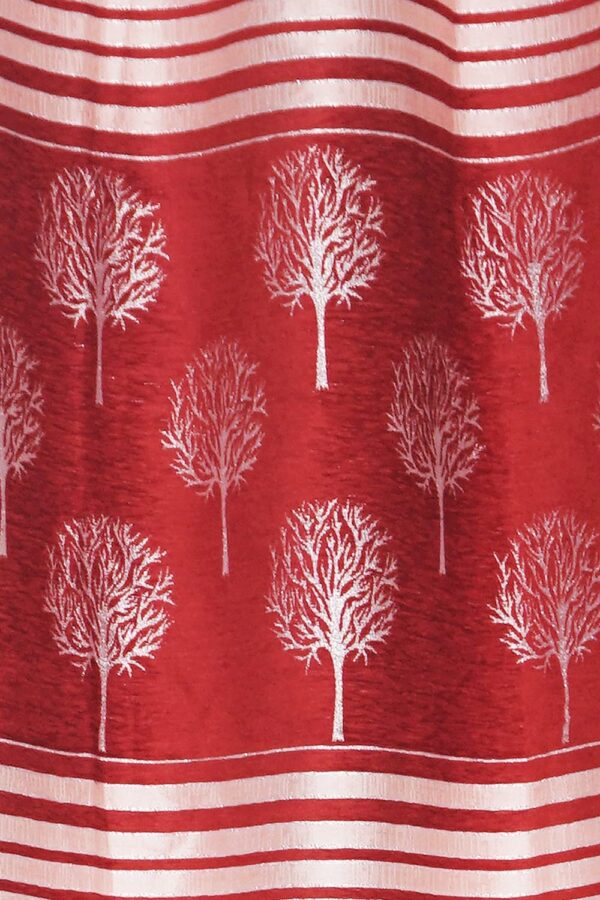 Elegant Red Jacquard Tree Patch Eyelet Curtain for Living Rooms and Bedrooms - Image 3