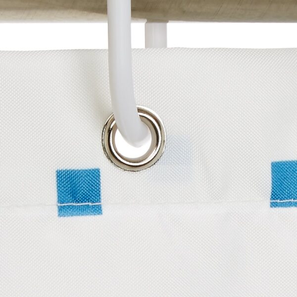 Stylish Blue Polyester Shower Curtain with Hooks - 72x72 Inch Washable Design - Image 3