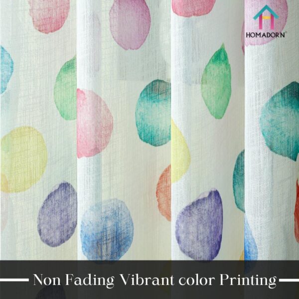 Linen Sheer Printed Curtains for Light Filtering and Stylish Home Decor - Image 4