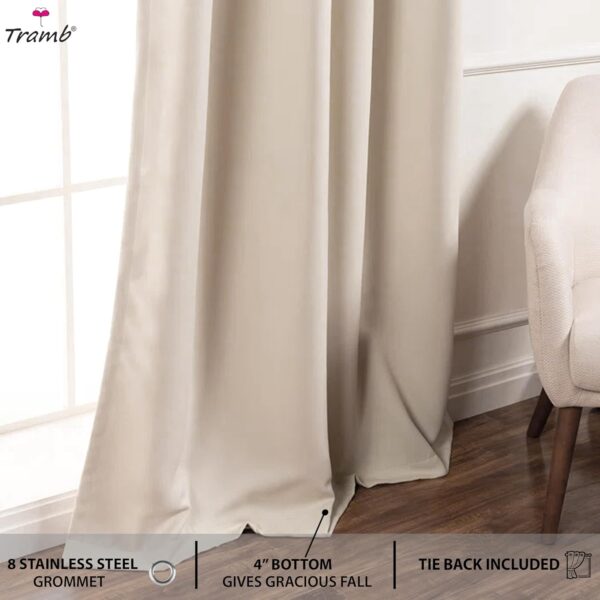 Tramb Solid Brown Blackout Curtains for Total Privacy and Noise Reduction - Image 5