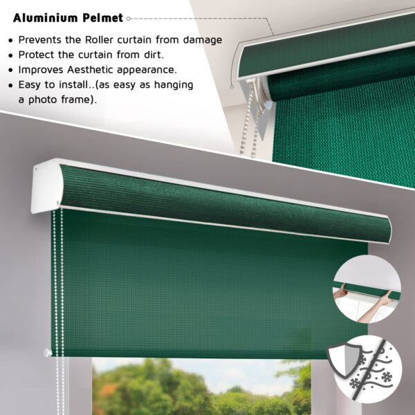 Outdoor Olive Green Roller Blinds: 90% UV Protection & Air Flow Design - Image 3