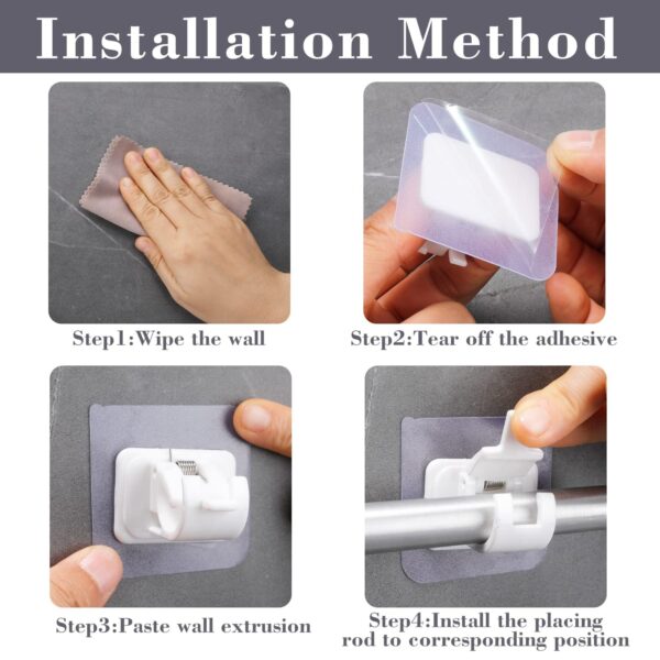 No-Drill Curtain Rod Brackets for Easy Home and Hotel Installation - Image 2