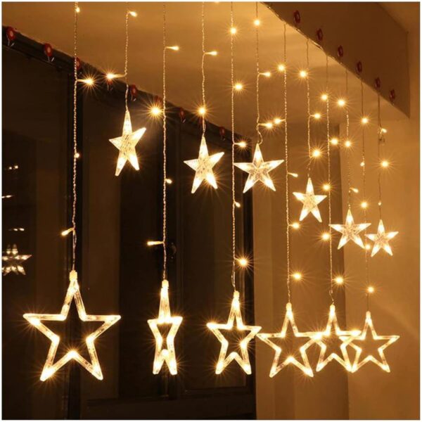 Brighten Your Space with 12 Stars LED Curtain String Lights for Every Occasion - Image 2