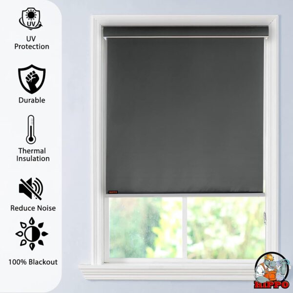 Customizable 100% Blackout Roller Blinds for UV Protection and Room Darkening - Image 3