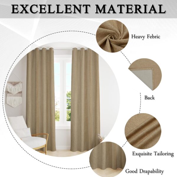 Jute Curtain for Doors: Modern 7 Feet Long Eyelet Parda in Beige - Image 3