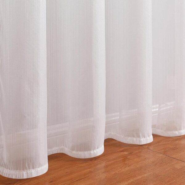 Elegant White Sheer Voile Curtains for Hotel Balconies - 140cmx260cm - Image 7