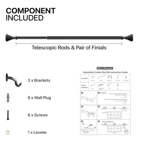 Extendable Curtain Rod for Doors and Windows - Heavy Duty Telescopic Design - Image 8