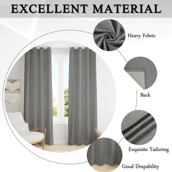 Stylish Blackish-Gray Jute Curtains for Doors and Windows - 7 Feet Long - Image 3